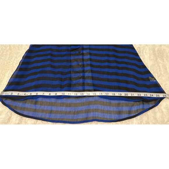 GAP Brand Sheer Sleeveless Blouse Stripe w/Necktie 100% Polyester Women's Size S - Picture 8 of 13